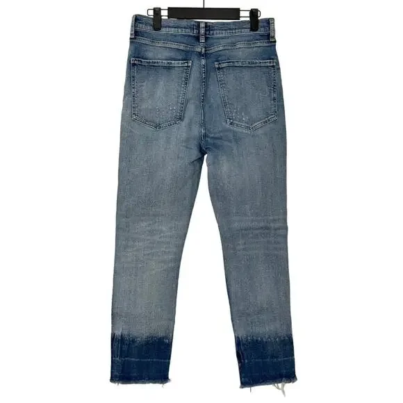 💙 AGOLDE 🩵  Ruby Super High Rise Slim Straight Distressed Ankle Jeans Size 30 - Picture 4 of 12